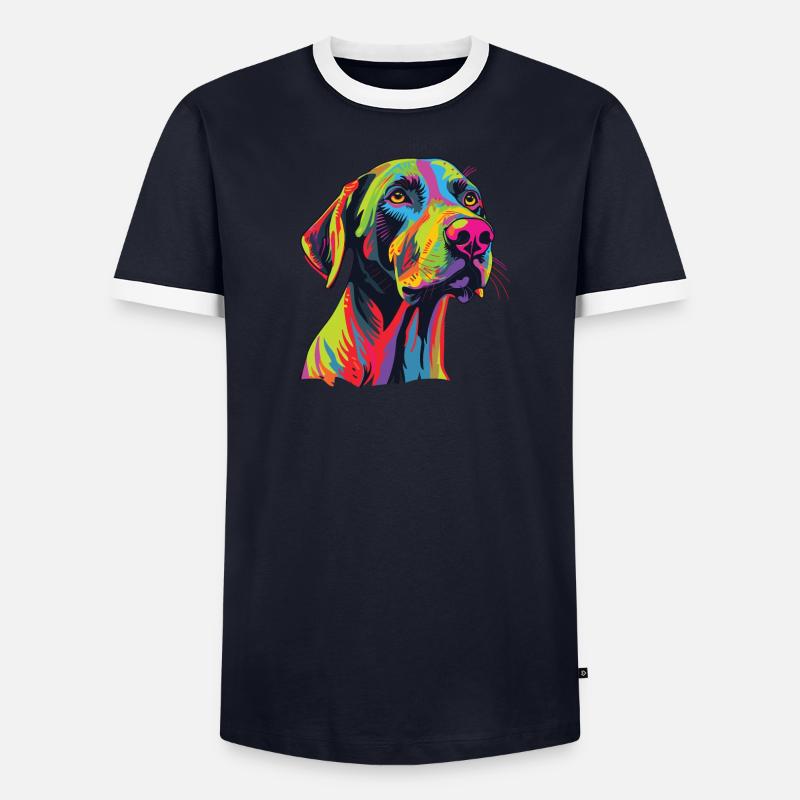 Aquarelle colorée Plot Hound T-shirt contrasté Homme