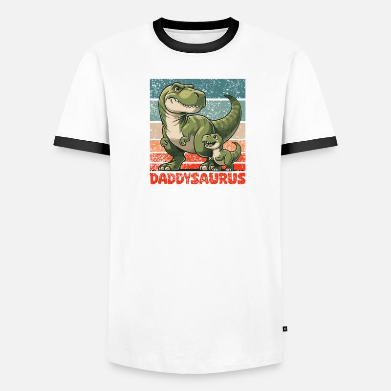 Daddysaurus Vatertag bester Daddy T-Rex Männer Kontrast-T-Shirt