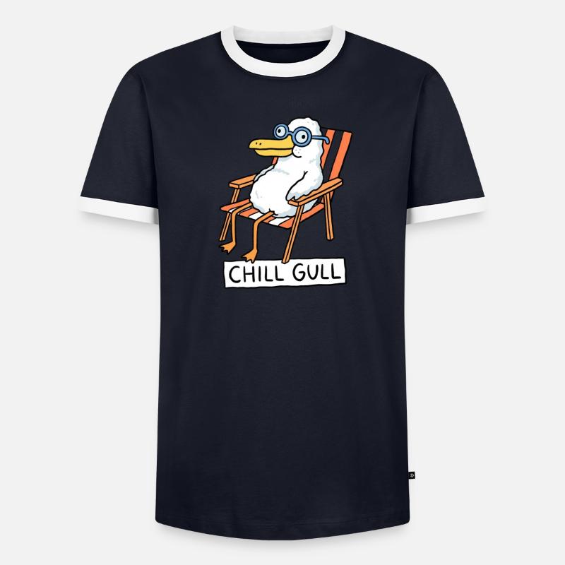 Chill Gull Lounge Männer Kontrast-T-Shirt
