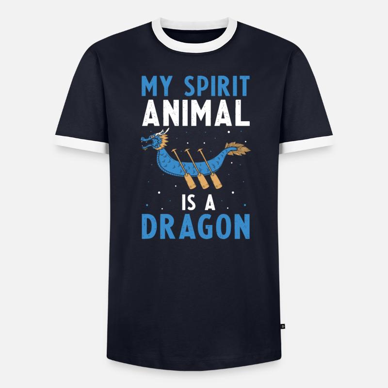 Course de bateaux chinois pour les entraîneurs de bateaux-dragons T-shirt contrasté Homme