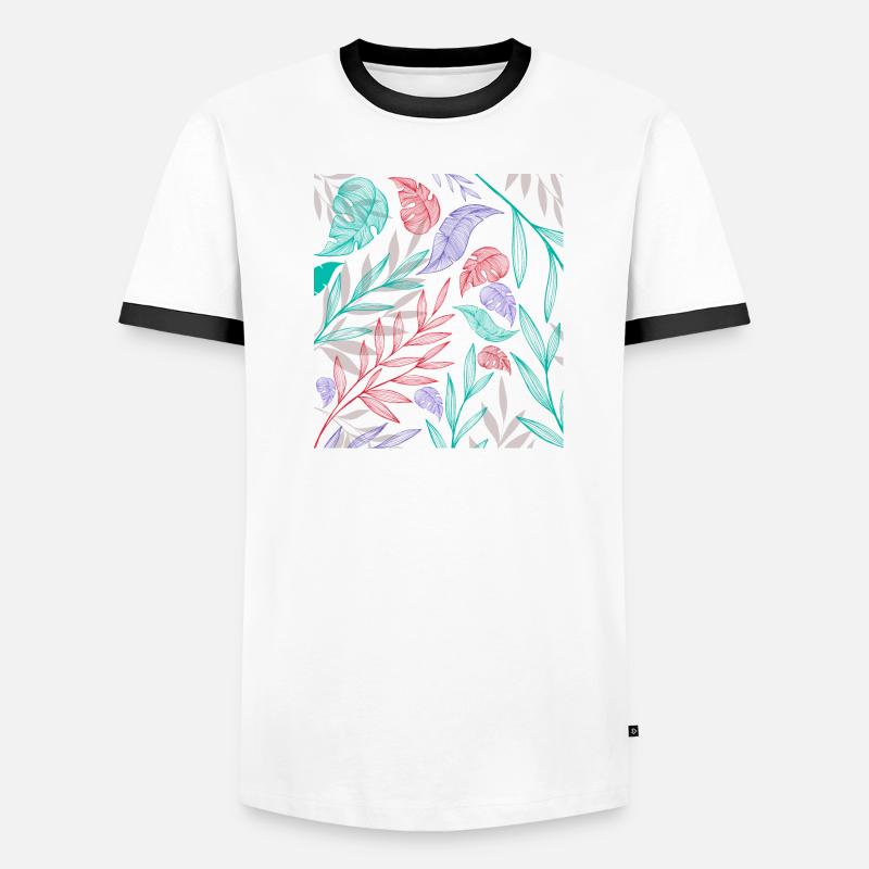 Pattern with tropical plants Men's Ringer Shirt