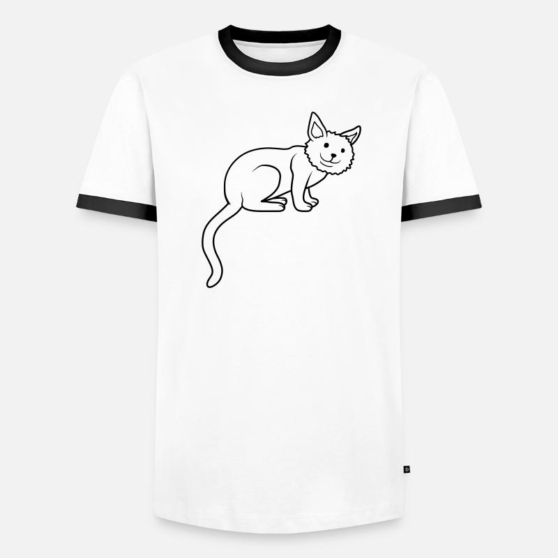 Mignon cher chat assis T-shirt contrasté Homme