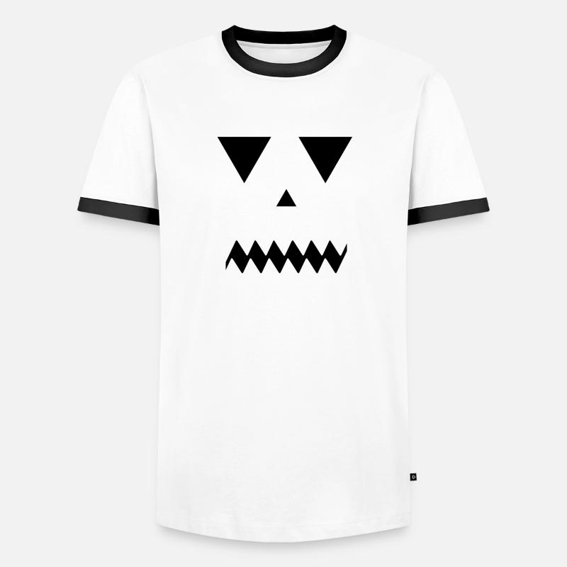 Terrifying pumpkin face Men's Ringer Shirt