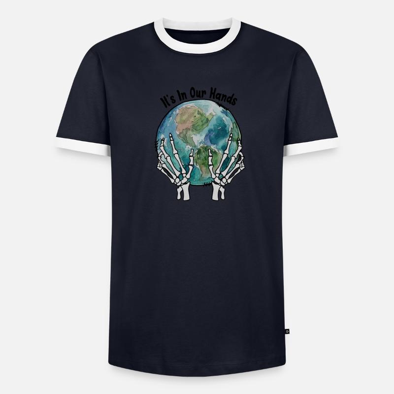Der Planet Männer Kontrast-T-Shirt