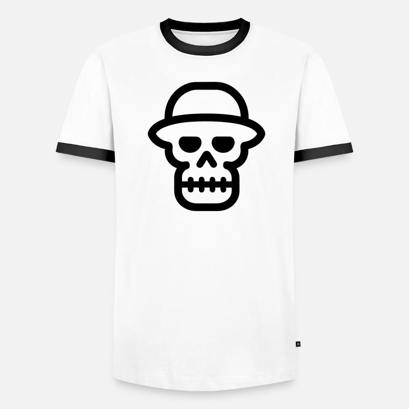 Schädel Männer Kontrast-T-Shirt
