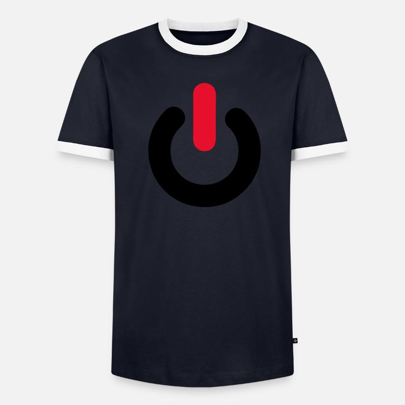 on, off, des commutateurs, pc, ordinateurs, T-shirt contrasté Homme