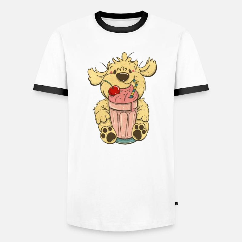 Cockapoo Thor with pink milkshake Men's Ringer Shirt