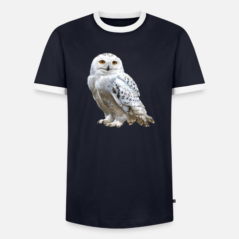 Schnee-Eule Männer Kontrast-T-Shirt