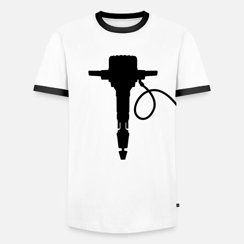 Presslufthammer Dampfhammer Vektor Farbe wählbar Männer Kontrast-T-Shirt