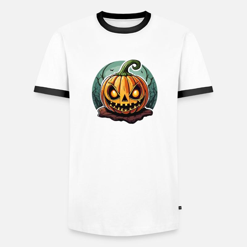 Finsterer Jack o' Lantern Kürbis Männer Kontrast-T-Shirt