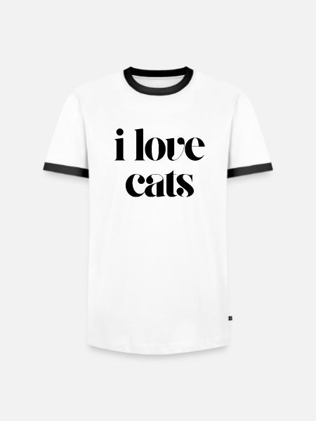 i love cats - Men's Ringer Shirt -  - Front