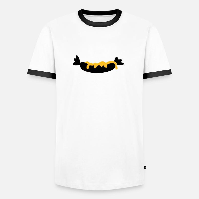 Wurst mit Senf / sausage with mustard (2c) Männer Kontrast-T-Shirt