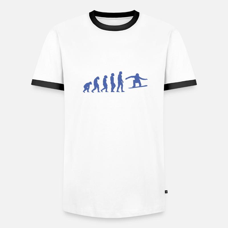 Snowboarder Evolution Silhouette Minimaliste T-shirt contrasté Homme