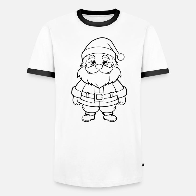 Weinachtsmann Comic Männer Kontrast-T-Shirt