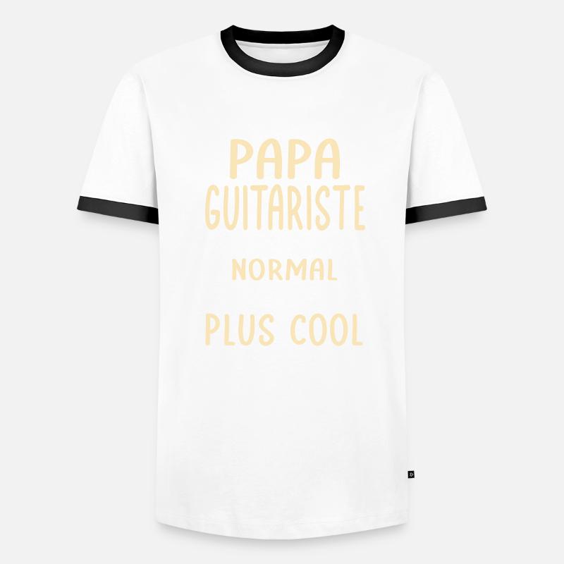Papa guitariste comme papa normal plus cool T-shirt contrasté Homme
