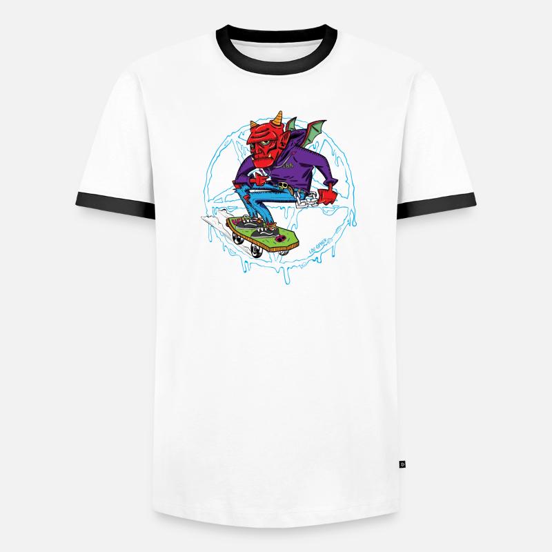 Skate oder ... brenn in der Hölle! Männer Kontrast-T-Shirt