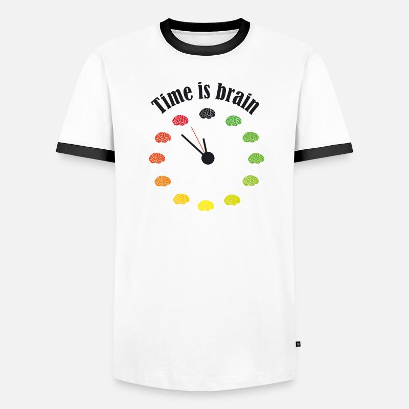 Time is brain Männer Kontrast-T-Shirt