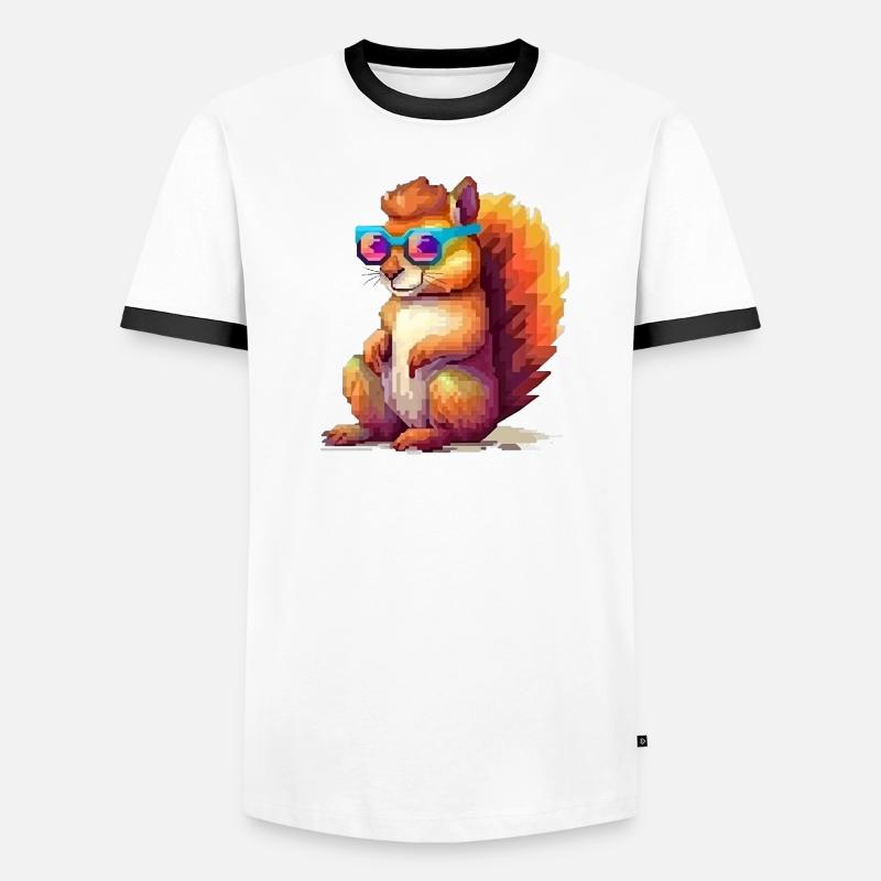 Pixulo das Eichhörnchen Männer Kontrast-T-Shirt