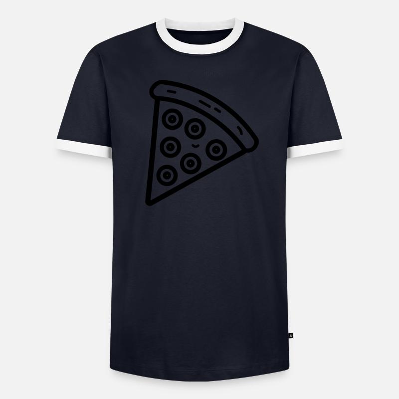 Pizzastück Männer Kontrast-T-Shirt
