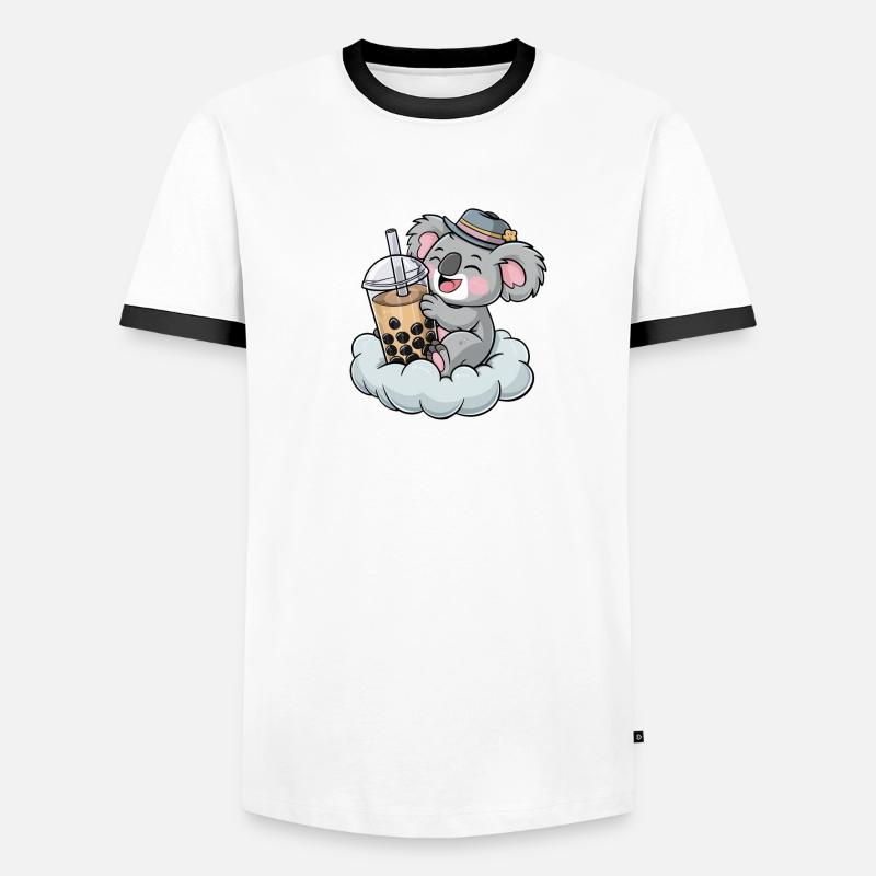 Koala drinking bubble tea Men's Ringer Shirt