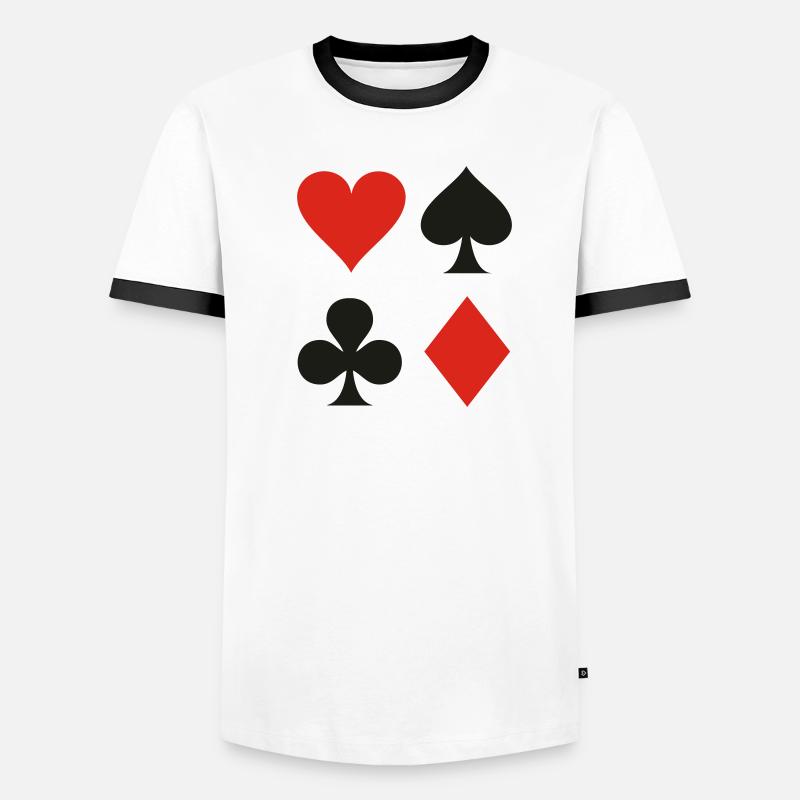 Karten Männer Kontrast-T-Shirt