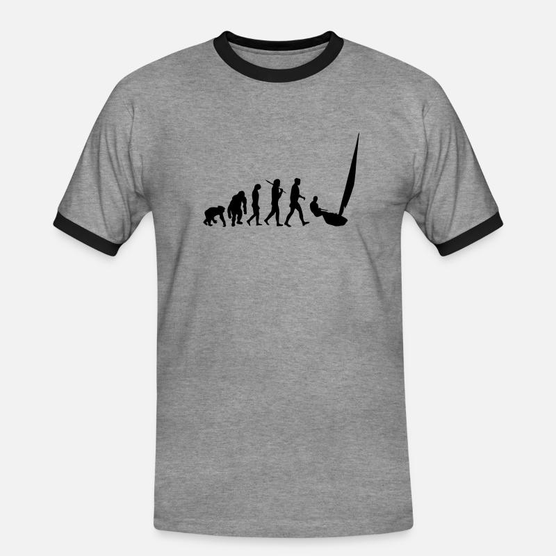 Evolution Sailing - Men's Ringer Shirt - heather grey/black