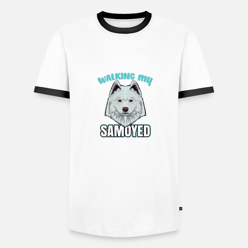 Samojede Samoyed Männer Kontrast-T-Shirt