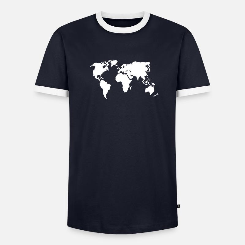 world map Men's Ringer Shirt