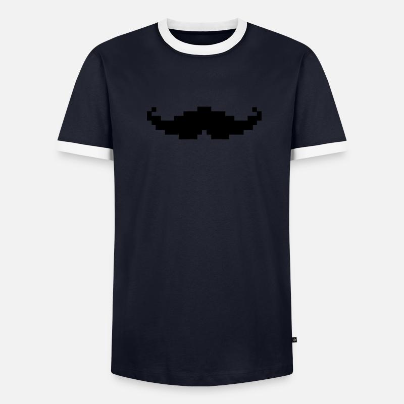 Schnurrbart pixel geek Männer Kontrast-T-Shirt