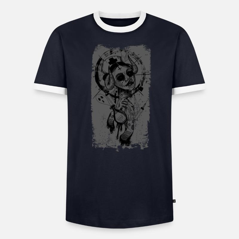 Creepy Nurse Version 2 Männer Kontrast-T-Shirt