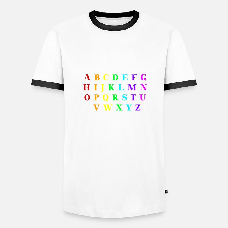 ABC Alphabet Gift Idea Rainbow Elementary School Men's Ringer Shirt
