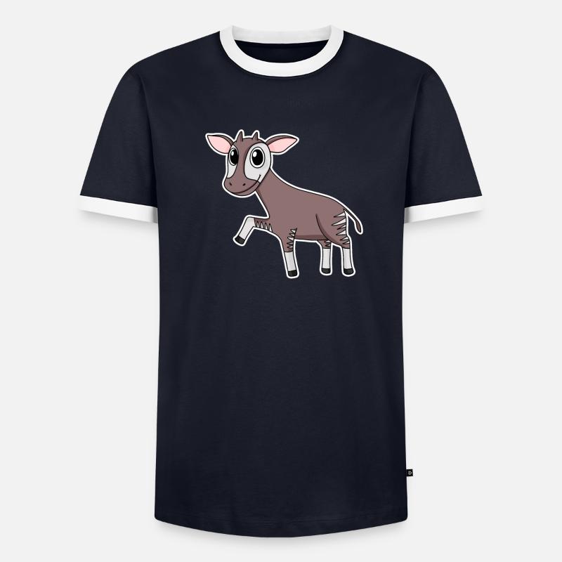 Okapi forest giraffe motif - Men's Ringer Shirt - undefined