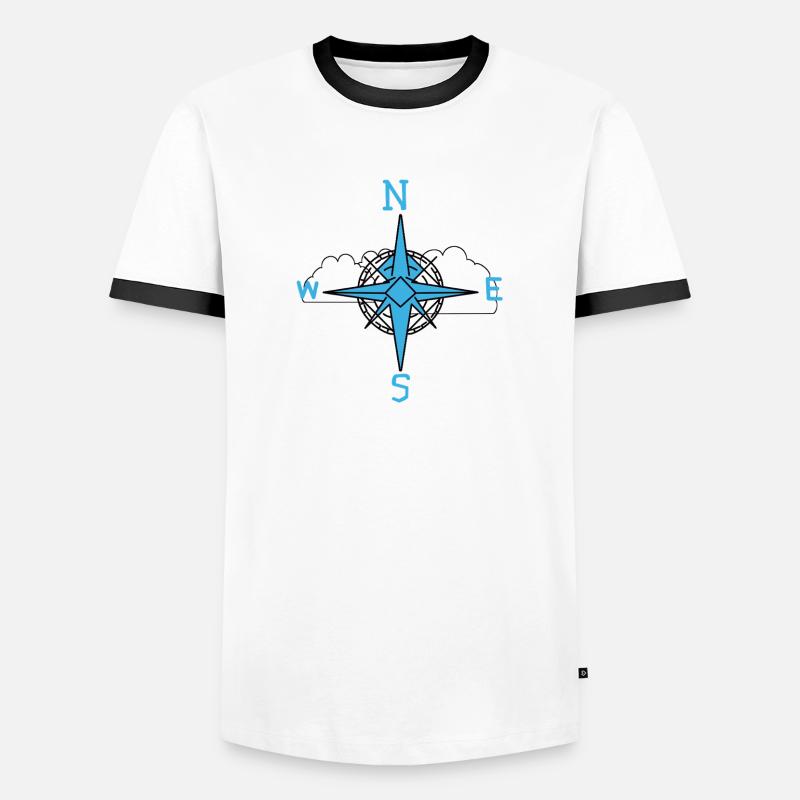 Clouds Sky Compass Direction Men's Ringer Shirt