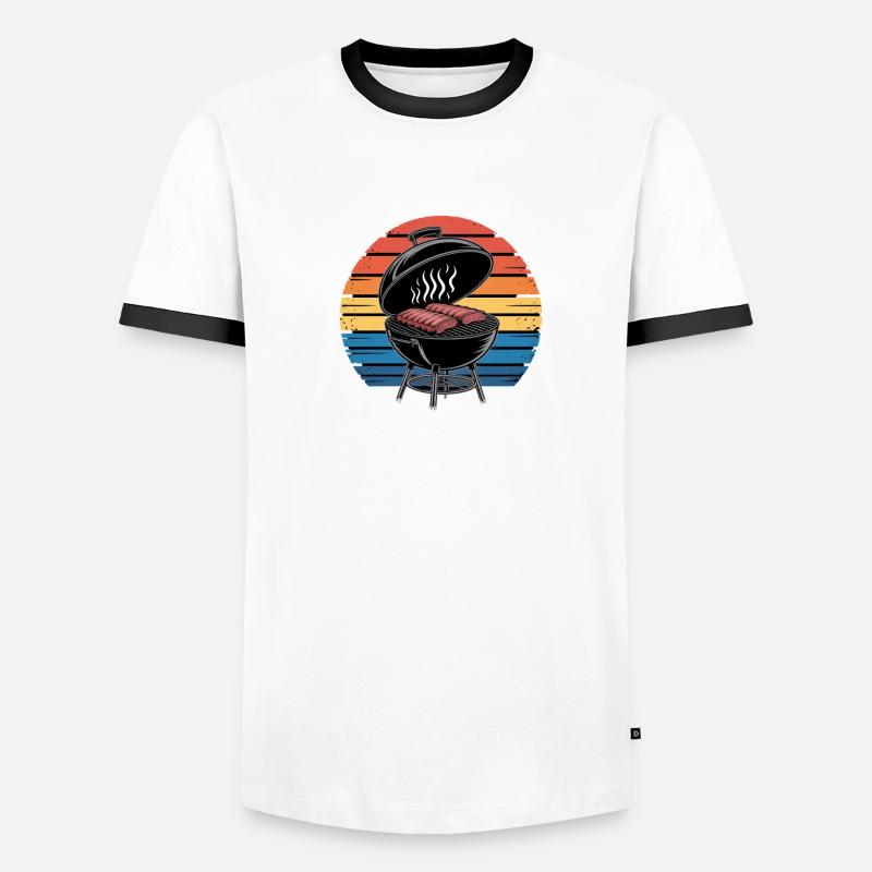 I Hate Pulling Out Ribs Too Early BBQ Grillen Männer Kontrast-T-Shirt