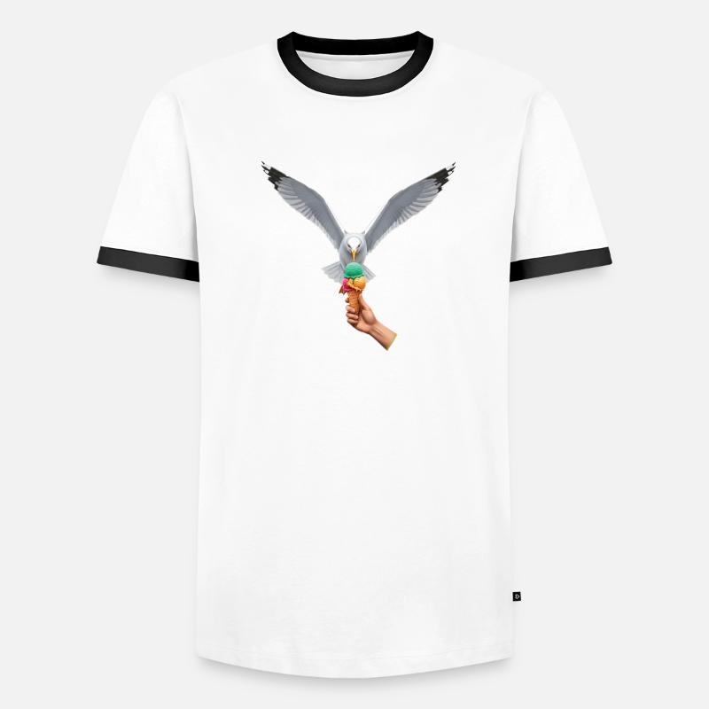 Gesucht Möwe Eiscreme Abenteuer T-shirt contrasté Homme