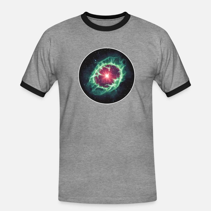 Astronomy Space Planetary Nebula Shell - Men's Ringer Shirt - heather grey/black