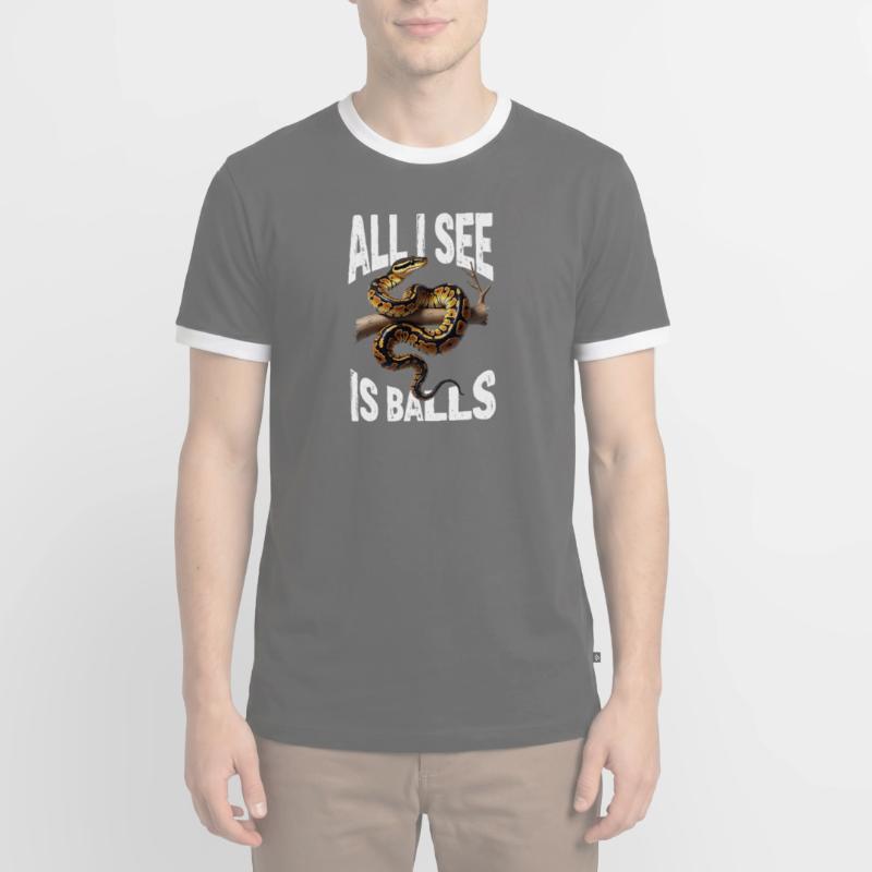 Python roi Serpents Amateurs de terrarium Python T-shirt contrasté Homme