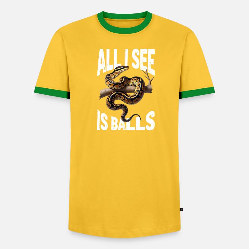 Königspython Schlangen Liebhaber Terrarium Python - Männer Kontrast-T-Shirt - undefined