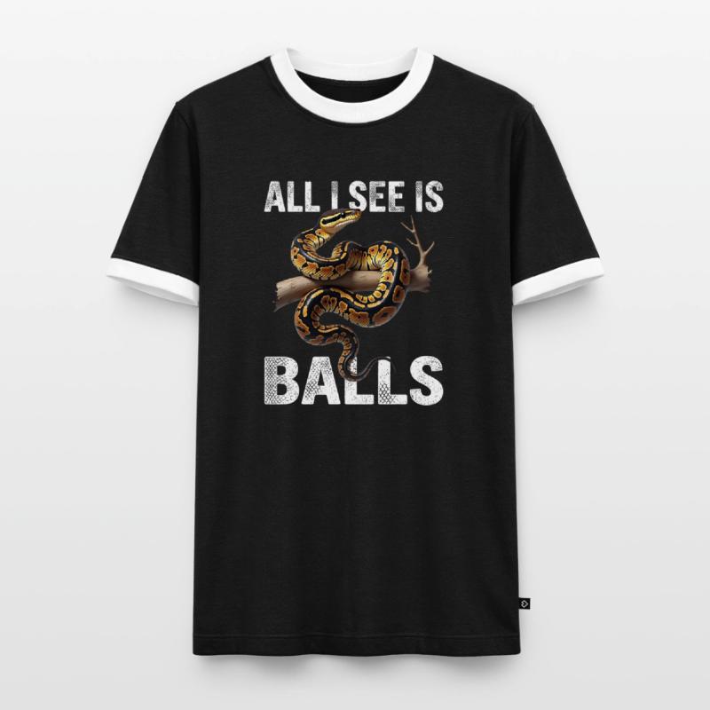 Python roi Serpents Amateurs de terrarium Python T-shirt contrasté Homme
