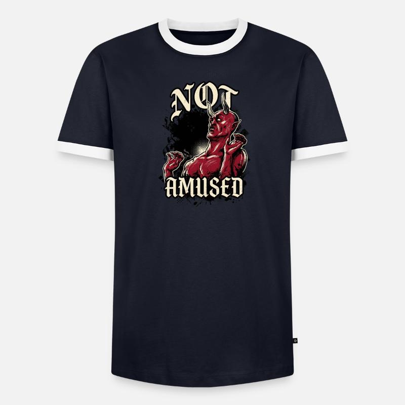 Red Devil Not Amused Funny Men's Ringer Shirt