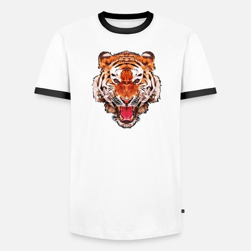 Conception de polygone de tigre T-shirt contrasté Homme