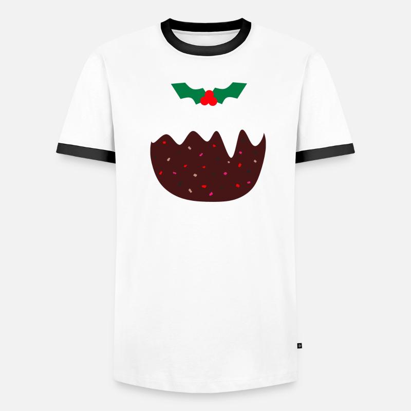 Weihnachtspudding mit bunten Beeren Männer Kontrast-T-Shirt
