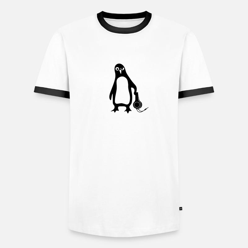 Pinguin Hacker Männer Kontrast-T-Shirt
