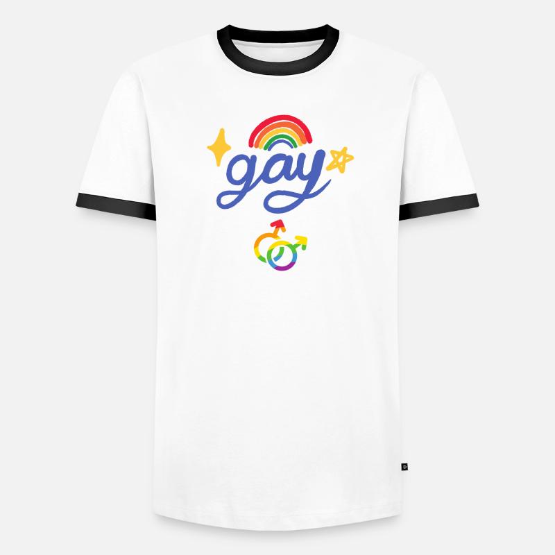Schwuler Regenbogen Männer Kontrast-T-Shirt