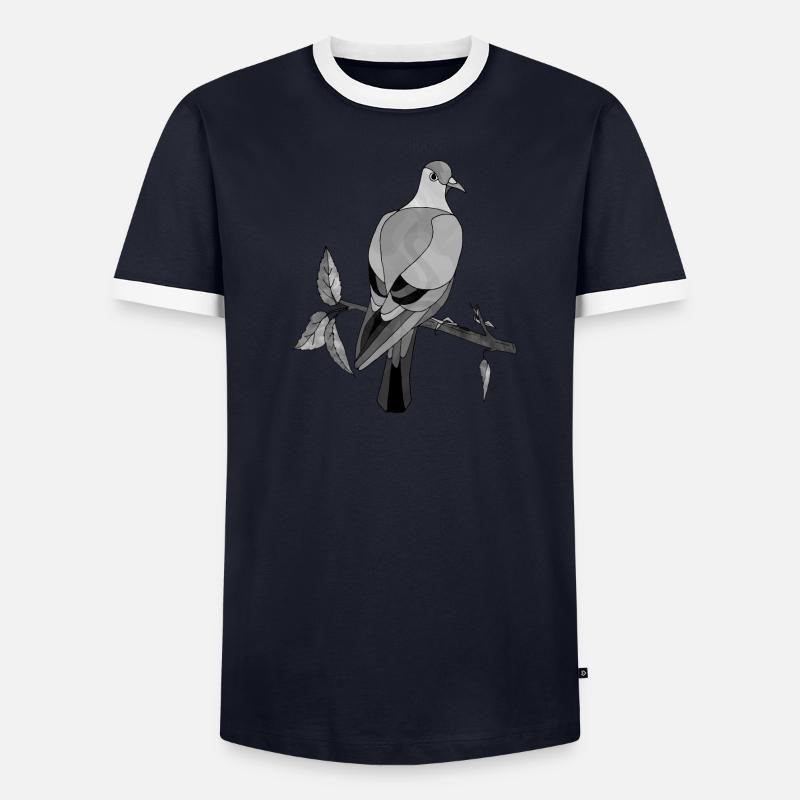 Vogel Männer Kontrast-T-Shirt