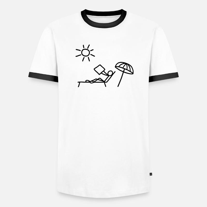 Read sunbathing & newspaper Men's Ringer Shirt