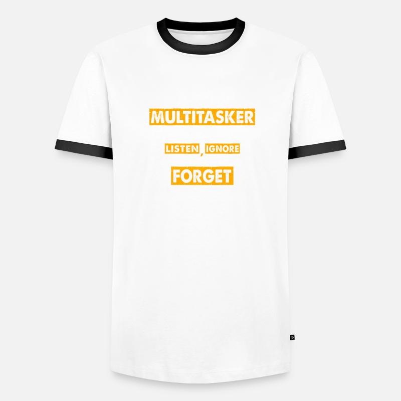 Multitâche - Écouter, ignorer et oublier T-shirt contrasté Homme