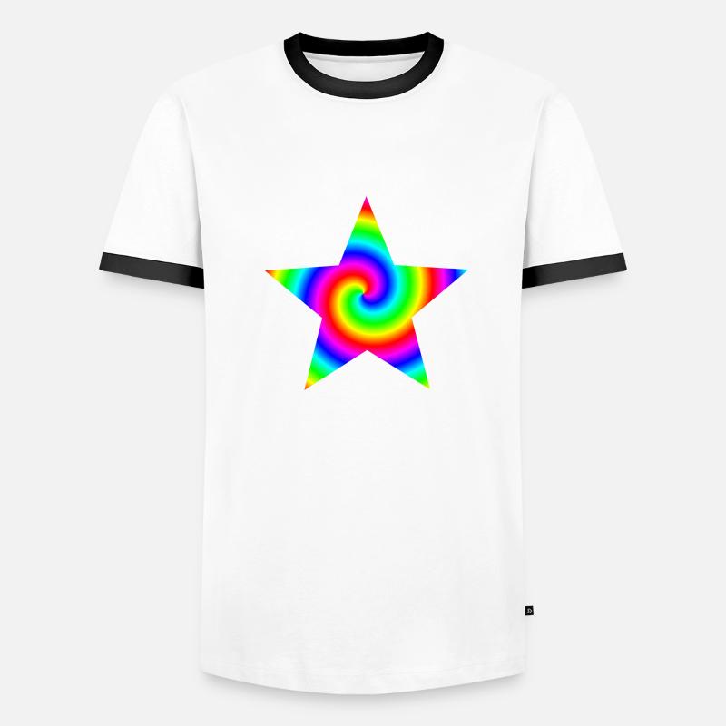 Regenbogen Candy Stern Männer Kontrast-T-Shirt
