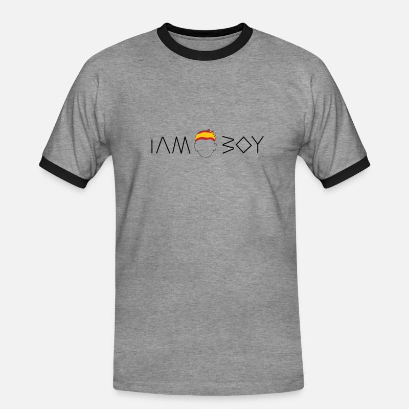 Ich bin ein spanischer Junge - Männer Kontrast-T-Shirt - Grau meliert/Schwarz