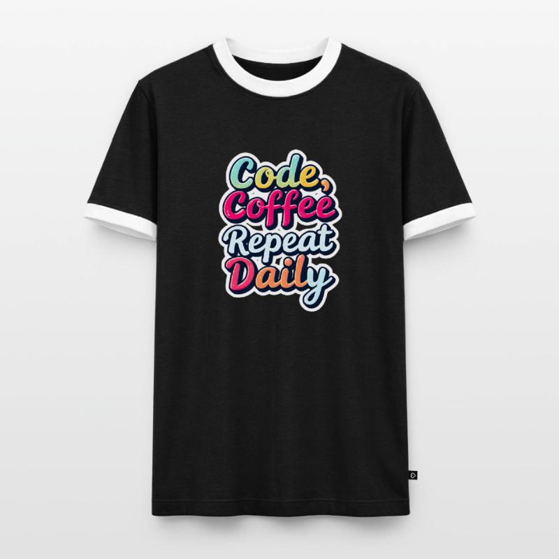 Code Sleep Debug Repeat Programmer Shirt T-shirt contrasté Homme
